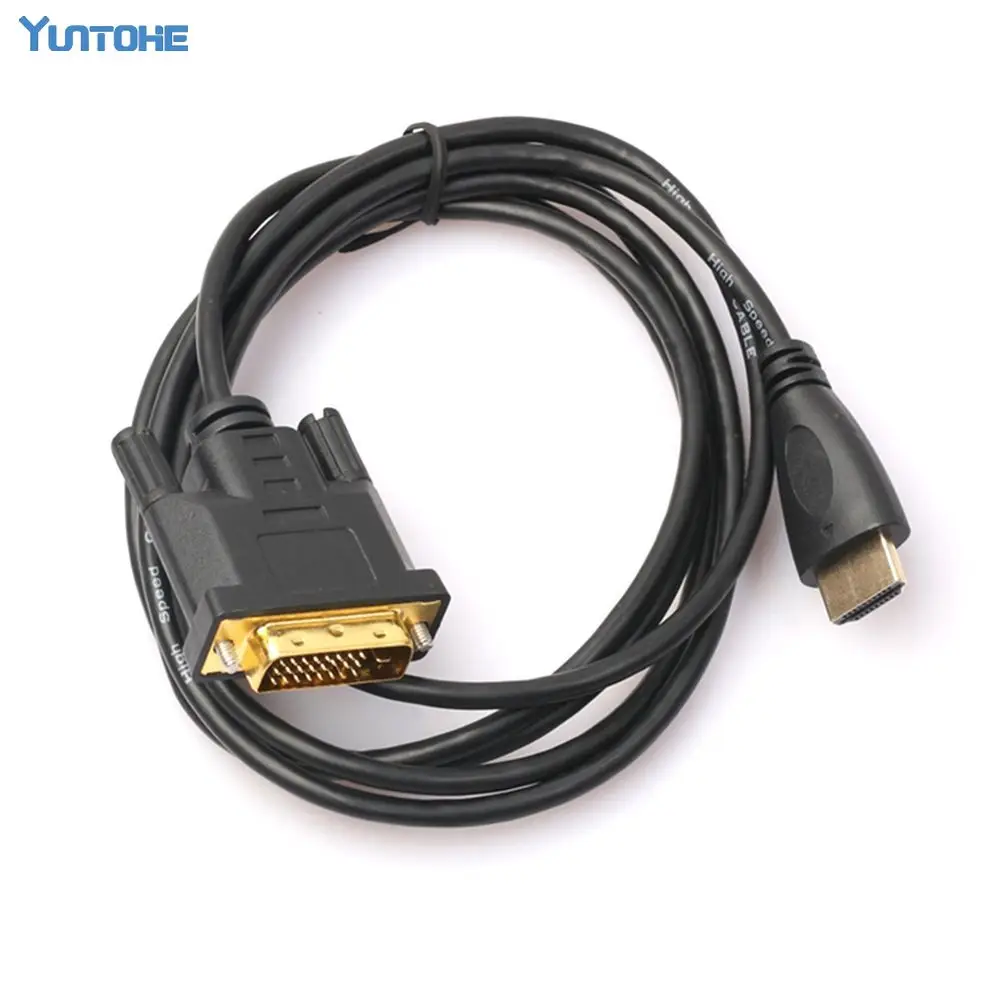 50 шт./лот 1м 2М совместимому с HDMI/DVI DVI D 24 + 1 pin адаптер позолоченный M кабель для 1080P HD