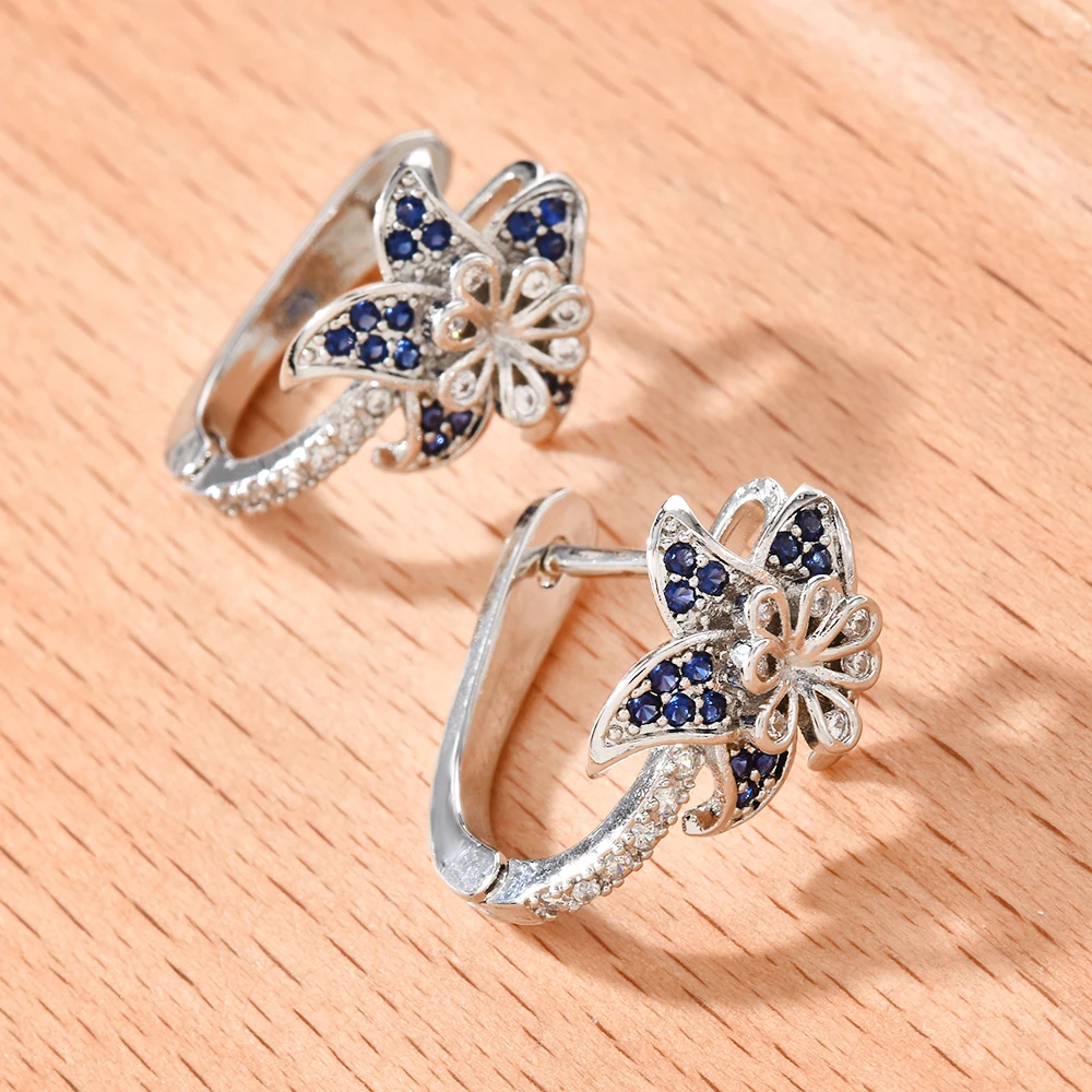 

Sexy Blooming Datura Flowers Hoop Earrings for Women 2022 Brand New Crystal Rhinestone Hoop Earring Gift for Women Hoops Earing