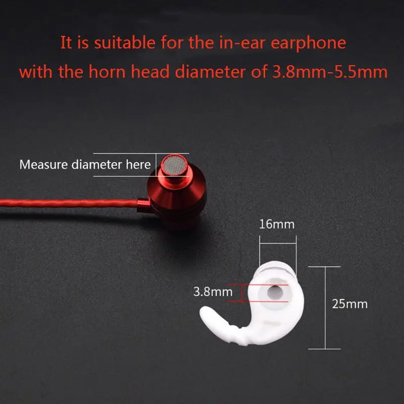 

1 Pair Earbuds Cover In-Ear Tips Soft Silicone Skin Ear Hook Durable Earpiece Accessories for Sports Bluetooth Headset W0YE