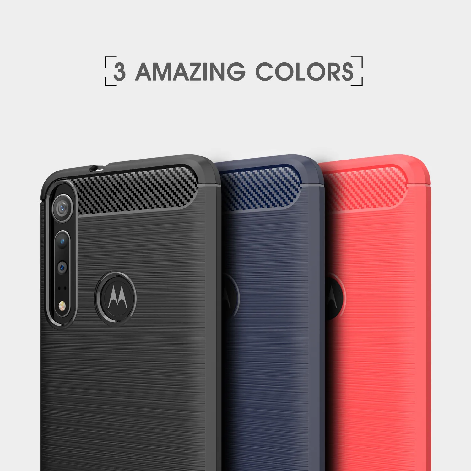 For Motorola Moto G8 Plus Case Carbon Fibre Rugged Armor Shockproof Soft Rubber Silicone Phone Back Cover | Мобильные телефоны и