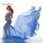 Платье для беременных из хлопка и шифона с открытыми плечами