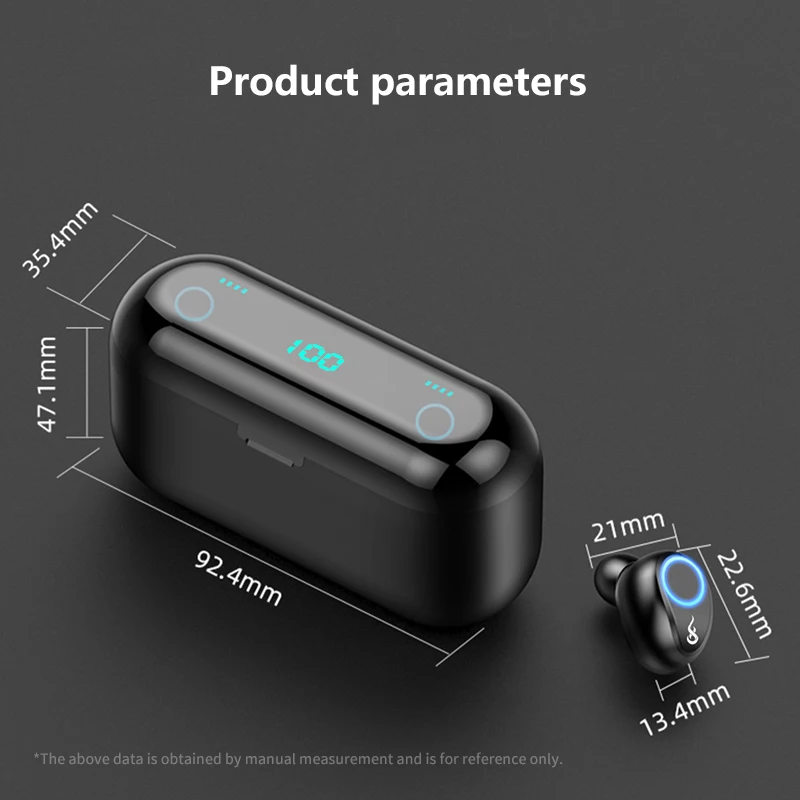 F9 TWS беспроводные наушники Bluetooth 5,0 Светодиодный дисплей питания беспроводные Bluetooth наушники 8D стерео гарнитура с 2000 мАч power Bank