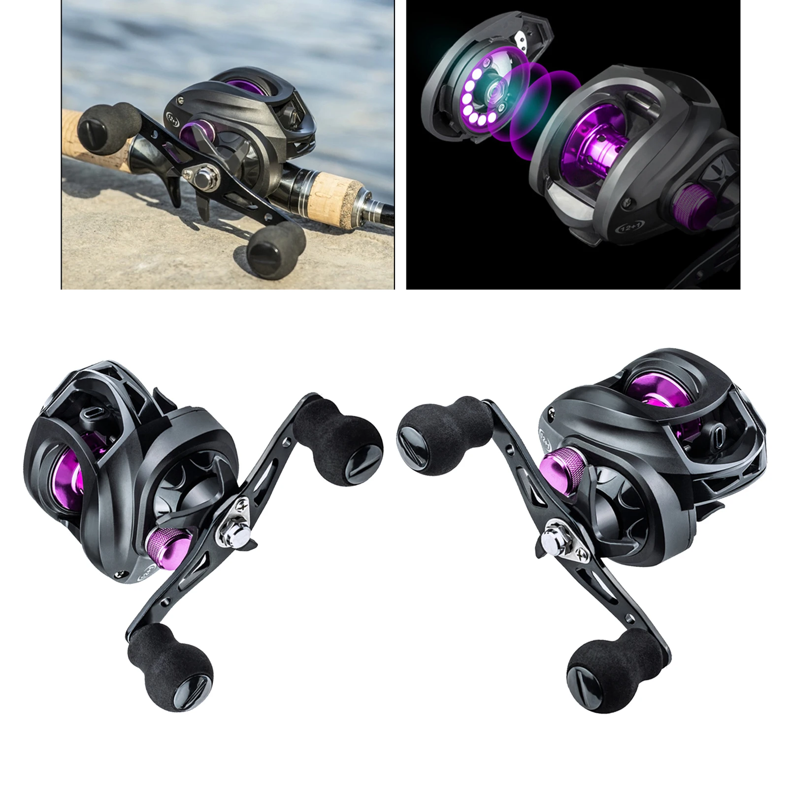 

Baitcasting Reel High Speed 7.2:1 Gear Ratio Baicast Reel 8KG Drag Saltwater Freshwater Fishing Equipment for Left Right Hand