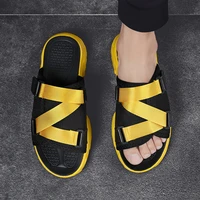 mens summer slippers fashion soft outside slipper beach shoes open toe sandals solid colour slippers men slides plus size 39 47