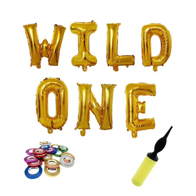 Wild One Letter Набор воздушных шаров из алюминиевой фольги креативные воздушные шары