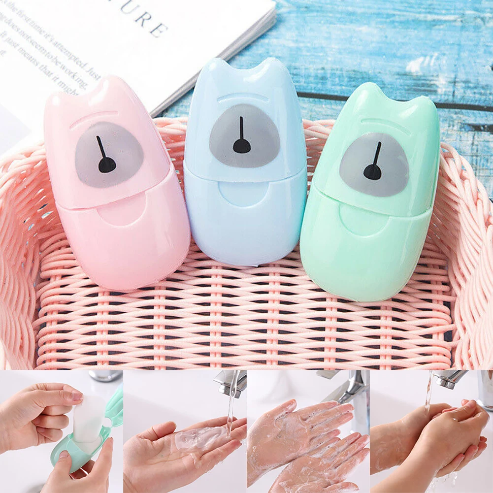 50 шт. мыло Бумага Удобные симпатичные мытье рук для ванной мыльные хлопья мини