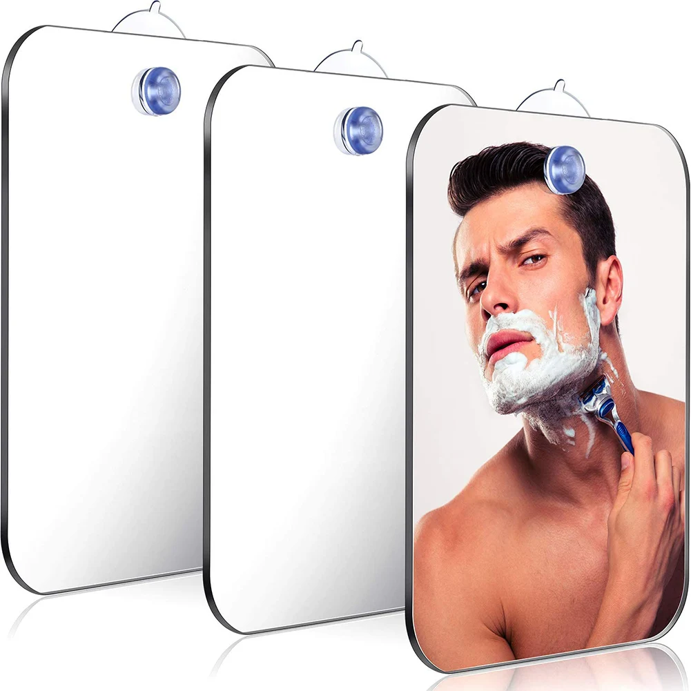 

Acrylic Anti Fog Shower Mirror Bathroom Fogless Fog Free Mirror Washroom Travel For Man Shaving Mirror 13*17cm 82