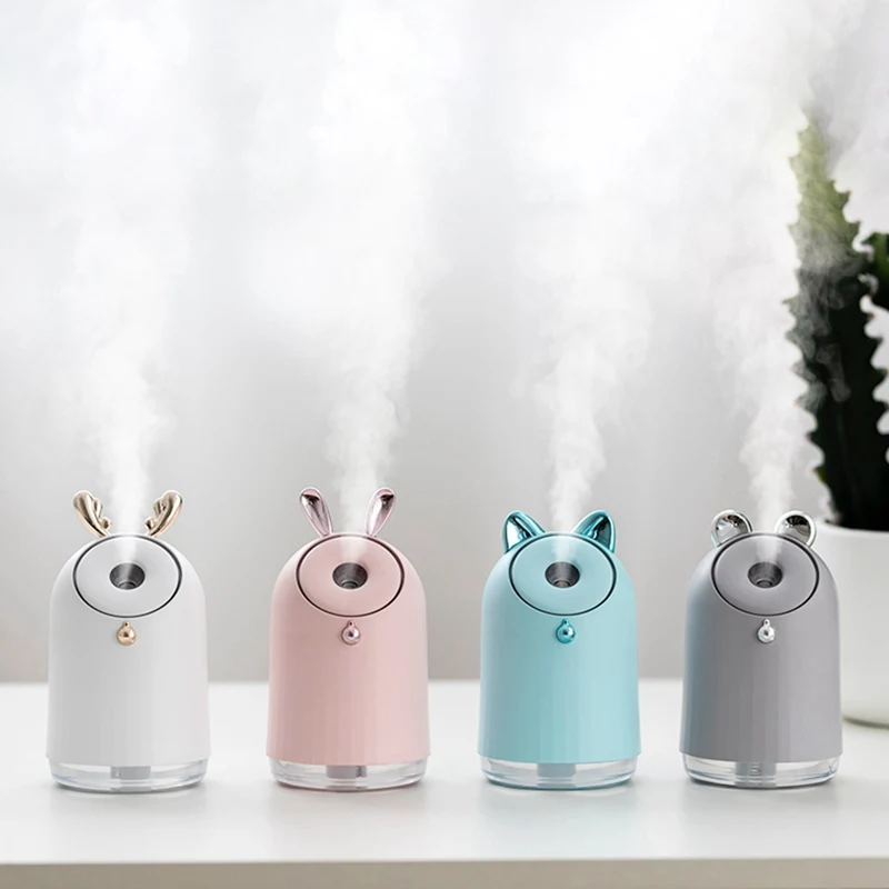 

USB Charging Humidifier Cute Pet Ultrasonic Cool Mist Aroma Air Oil Diffuser Romantic Color LED Light Home Appliances