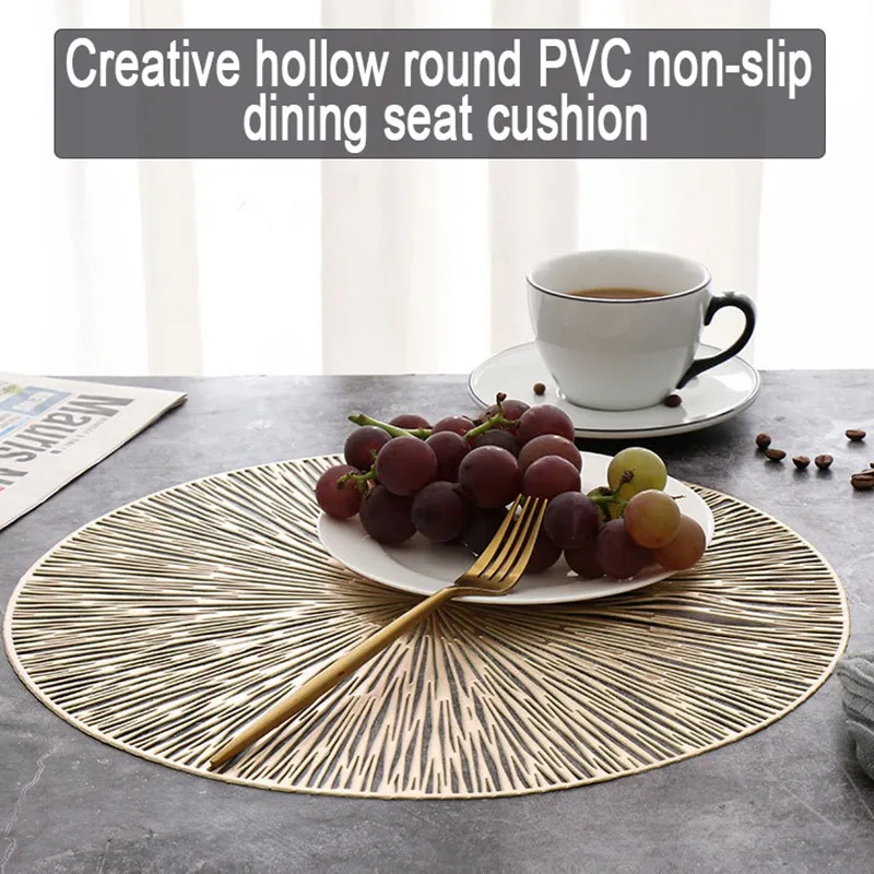 

1pc Round Ramie Insulation Pad Solid Placemats Table Mats Insulation Waterproof Non-slip Placemat Round Home Decoration