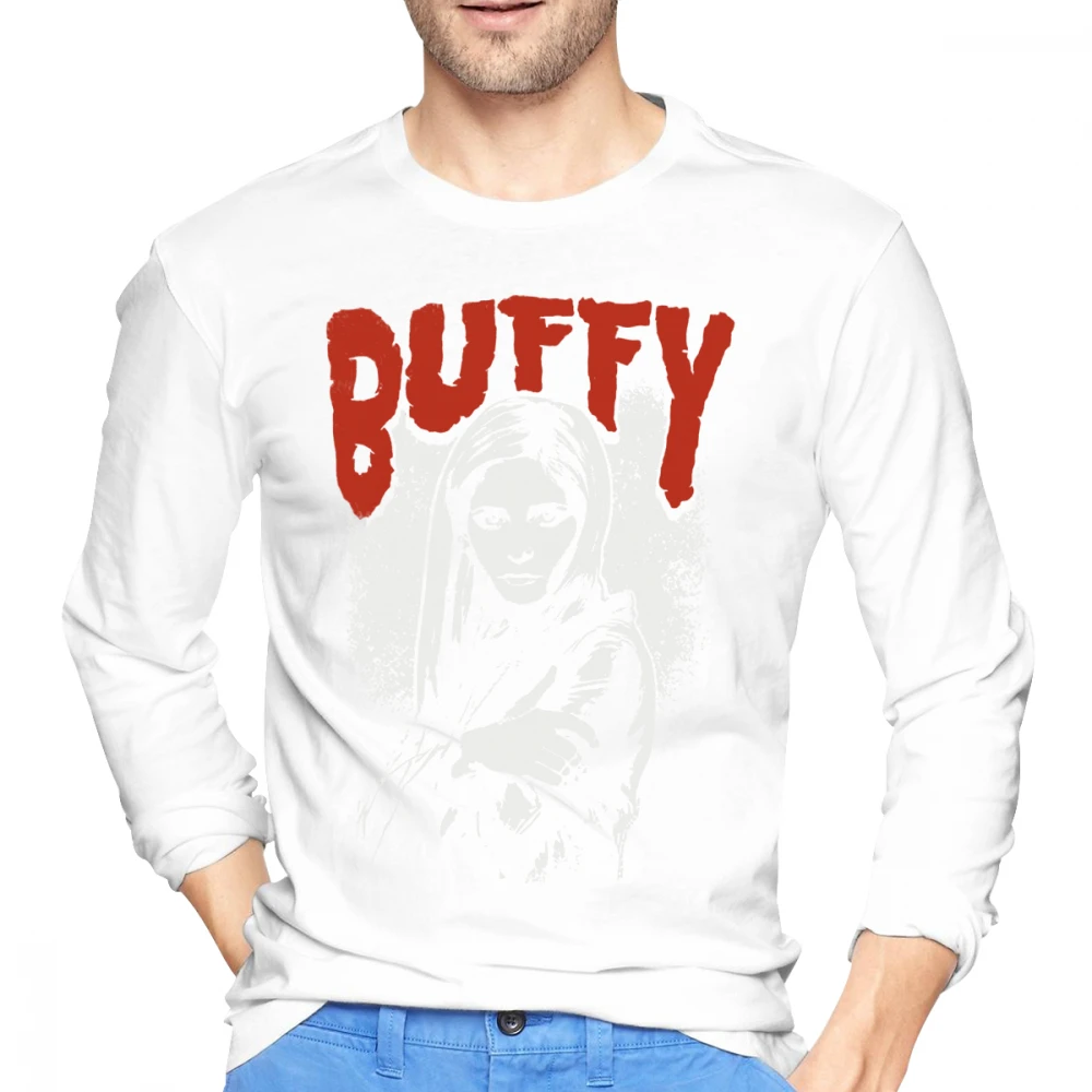 TV Buffy The Vampire Slayer Men's O Neck Cotton Custom Long Sleeve Large Size Base T Shirts American Tshirt Men Promotion | Мужская