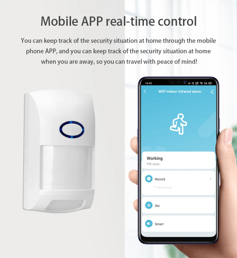 

Tuya wifi Smart Infrared Detectors Motion Sensor Alarm Compatible Smart Life Voice Control Alexa Works With Smart Life