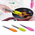 Силиконовая Термостойкая ручка для приготовления салата из высококачественной нержавеющей стали Ручка для сервировки барбекю тортамясастейка щипцы кухонная утварь