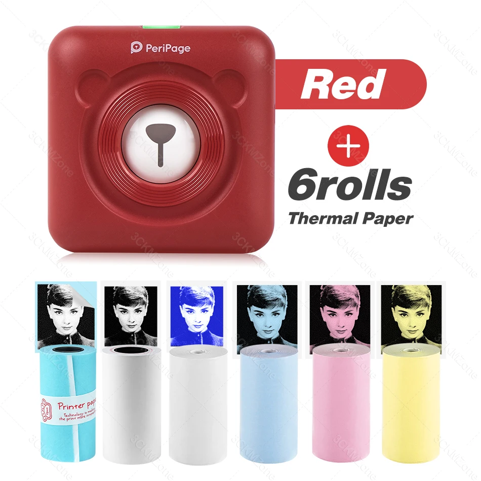 Портативный карманный мини принтер Peripage термопринтер стикер для заметок Bluetooth