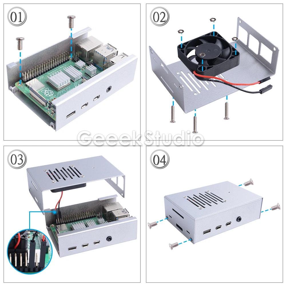 Raspberry Pi сплав железа черный металлический чехол в виде ракушки с 4010 супер