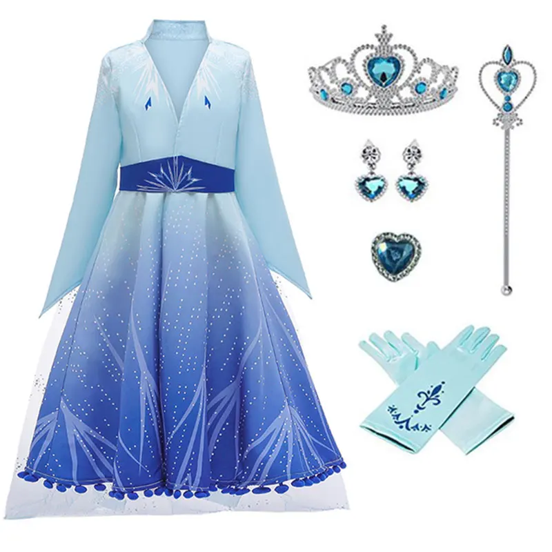 Новинка 2020 года Детское рождественское платье Анны и Эльзы для костюмированной