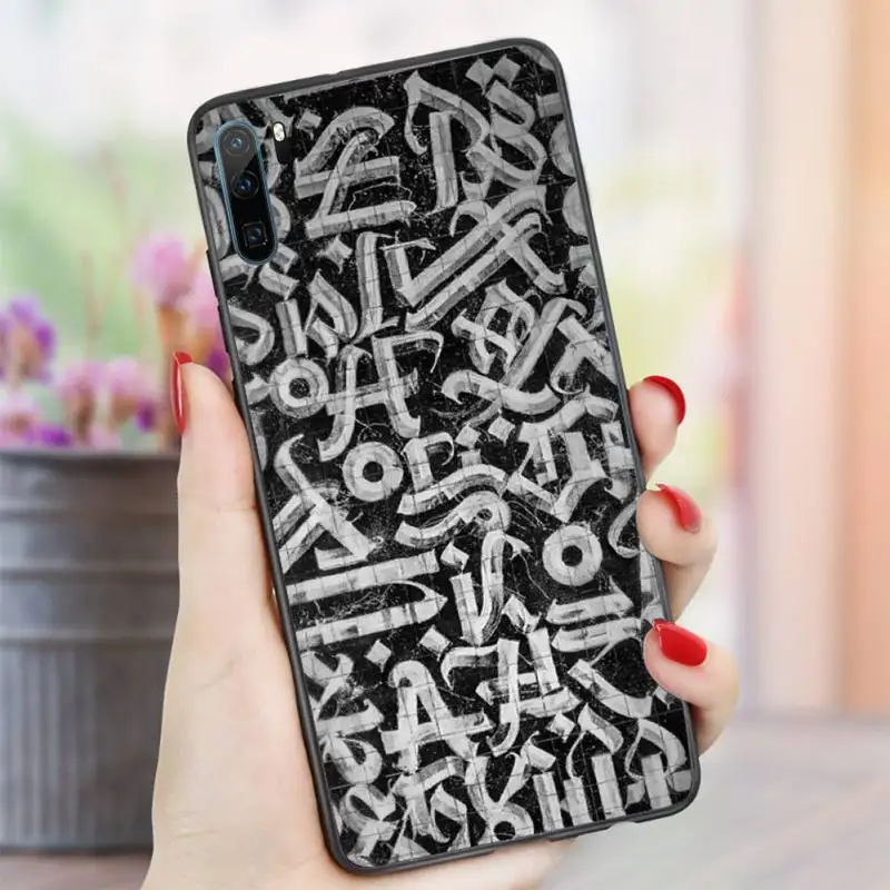 

Graffiti black fashion pattern Phone Case For Huawei honor Mate P 10 20 30 40 i 9 8 pro x Lite smart 2019 nova 5t