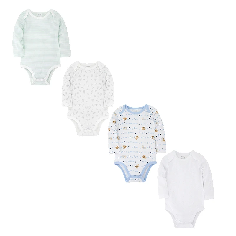 Honeyzone/4 шт./компл. Одежда для новорожденных девочек Пижама из 100% хлопка малышей Bebe