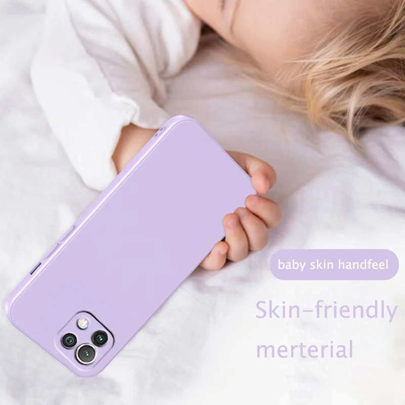 New Square Silicone Phone Case For Xiaomi Mi 11 Lite Mi11 Pro Ultra Full Cover Camera Cube Fundas Coque Cover on Xiomi Mi11 Lite