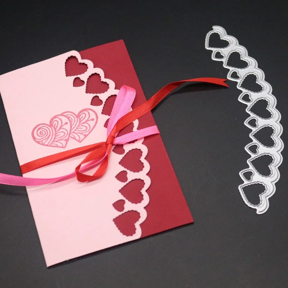 Crazyклоун Сделай Сам сердца металлические режущие штампы рамка-конверт изогнутая рамка вырезанная форма Трафаретный Скрапбукинг рельефное тиснение