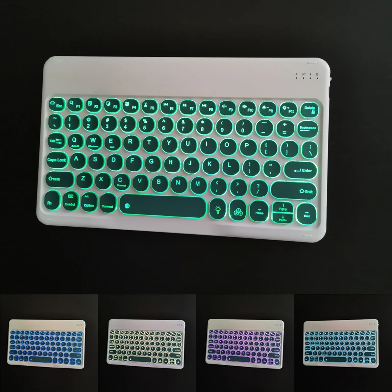 

7 Color LED Backlit Keyboard Bluetooth Rechargeable Keypads for iPad 9.7 11 inch keyboard for Huawei matepad Wireless Keyboards