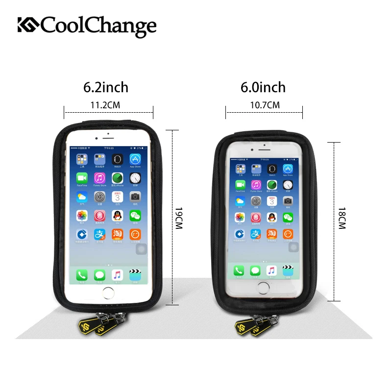 CoolChange, Высококачественная велосипедная сумка на переднюю раму, двойной чехол для мобильного телефона, Аксессуары для велосипеда, сумка для верховой езды