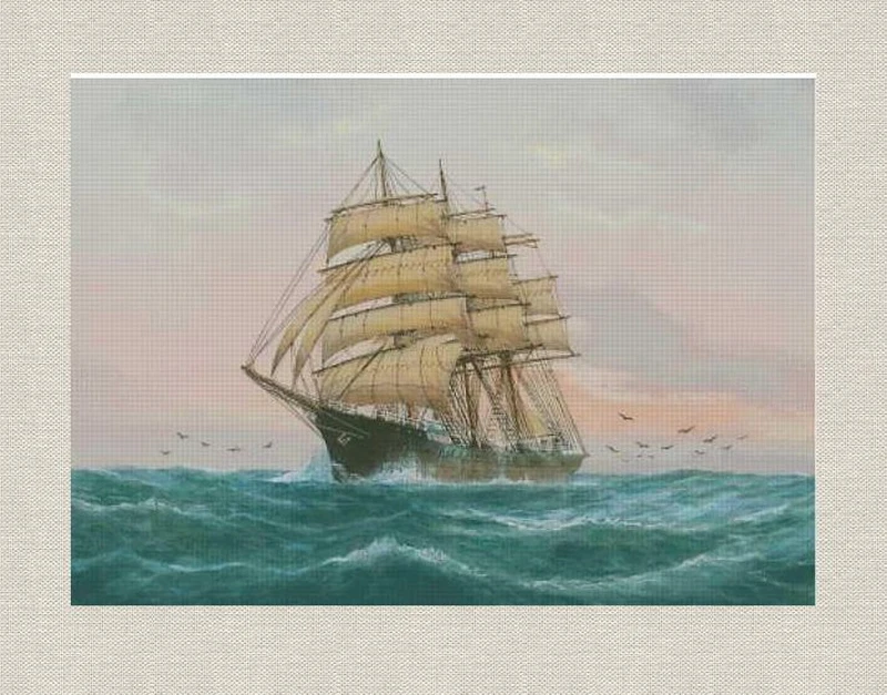 Дешевая вышивка Galleon на восходе солнца забавная Цитата крестиком узор с 100%