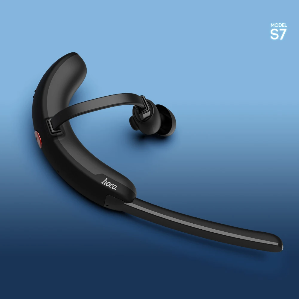 Черный HOCO бизнес Bluetooth наушники цифровой шумоподавление Голосовое управление Беспроводные наушники с микрофоном автомобиль Спортивная гарнитура для iPhone - Цвет: Черный