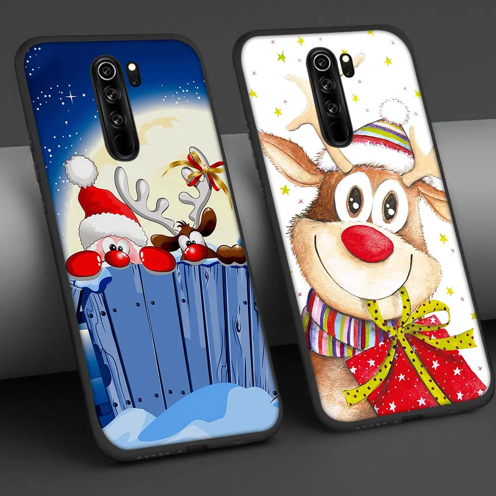 

Christmas Deer Case For Xiaomi Redmi Note 9 8 7 8A 7A 8T 6 Pro Mi 10 9 8 9T Pro SE A3 A2 Lite F1 Phone Cases Soft Cover Funda
