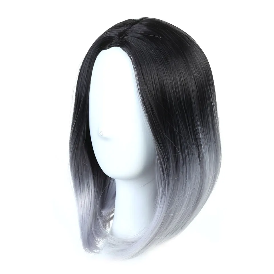 Женские парики короткие прямые волосы HiDoLA в стиле боб с реалистичным плотным синтетическим волосом, устойчивым к высокой температуре, черный, коричневый, блондин.