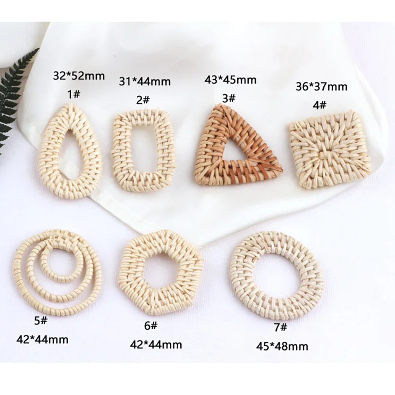 2 шт Ретро преувеличенные геометрические капли воды Бамбук и ротанга тканые