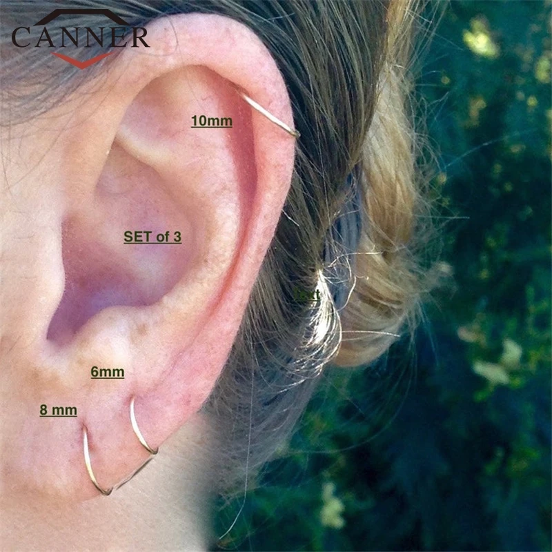 100% 925 серебро круг цвет золотой серьги кольца для женщин простой серебряные с