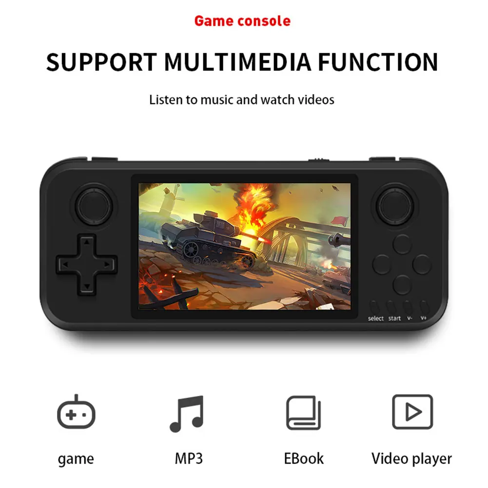 

PS4000 Handheld Game Console 4 inch IPS Screen 2500mAh Retro TV Video FC Game Player Support 4 Players