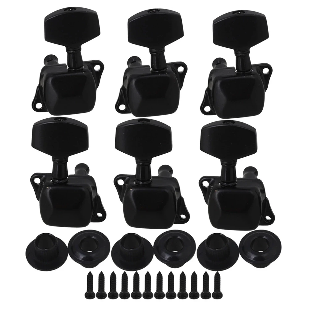 

Black Semiclosed Guitar Tuning Pegs Machine Heads 3L3R