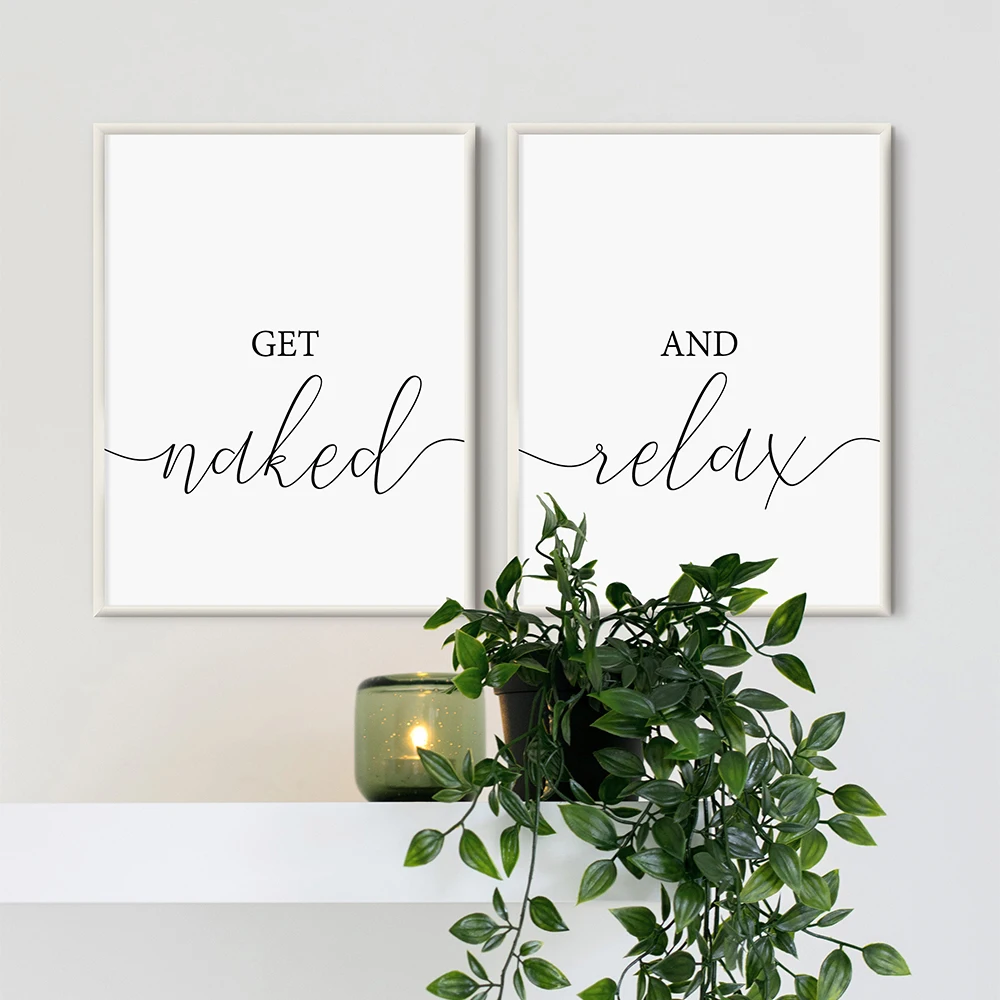 

Get Naked and Relax Posters and Prints Toilet Life Quote Modular Wall Art Wall Pictures For Bathroom Modern Home Canvas Painting