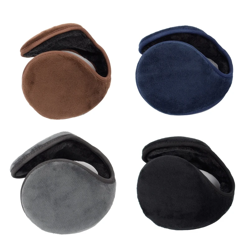 

P8DB Winter Earmuffs For Men Unisex Plush Earmuffs Women Man Winter Warm Black