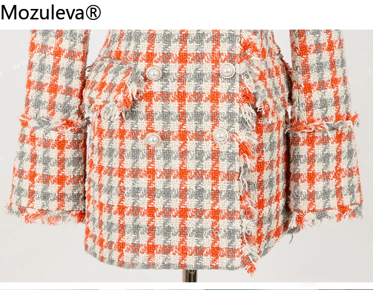 Пиджак женский в клетку с длинным рукавом осень 2021 | Женская одежда