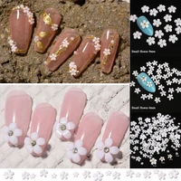 the new 3d white resin small flowergold steel beads mix size nail art rhinestones for diy manicure art accessories