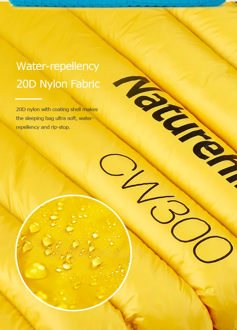 Naturehike NH18S300-D CW300 Легкий 90% белый гусиный пух спальный мешок 750 наполнение питания 3 сезона для кемпинга Пешие прогулки