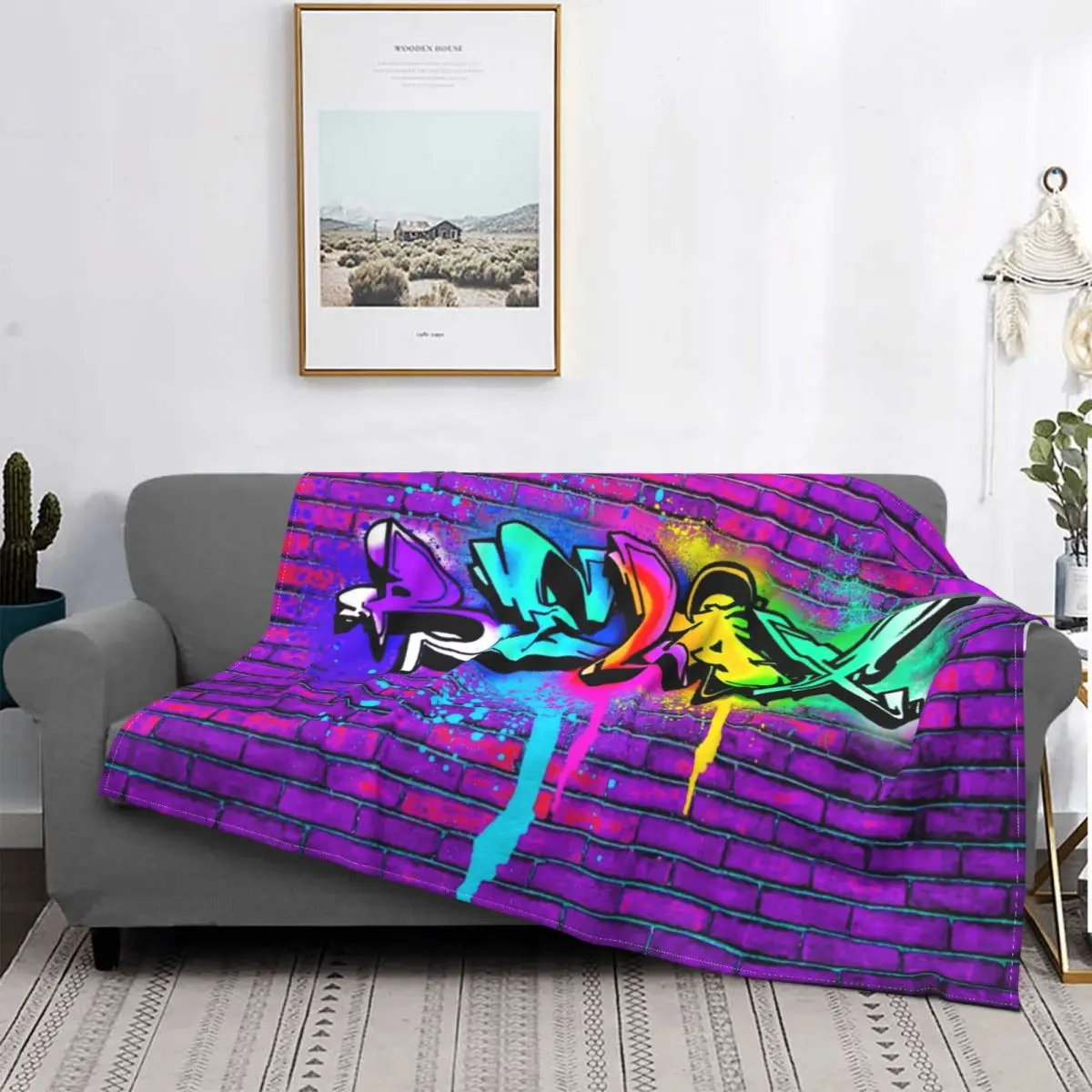 

Расслабляющее фланелевое одеяло с граффити, плюшевое теплое супермягкое флисовое покрывало для дивана, покрывало, офисный подарок