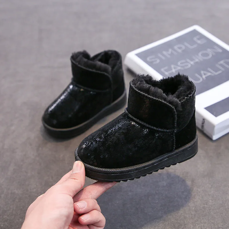 

1-12 Years Princess Baby Girls Fashion Winter Ankle Plush Boots Children'S Shoe For Big Kids Waterproof Snow Leather Warm Boots