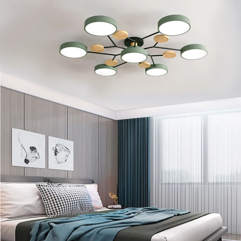 $25.20 Modern bedroom living room LED ceiling light kitchen wooden chandelier dining room ceiling chandelier villa interior lighting