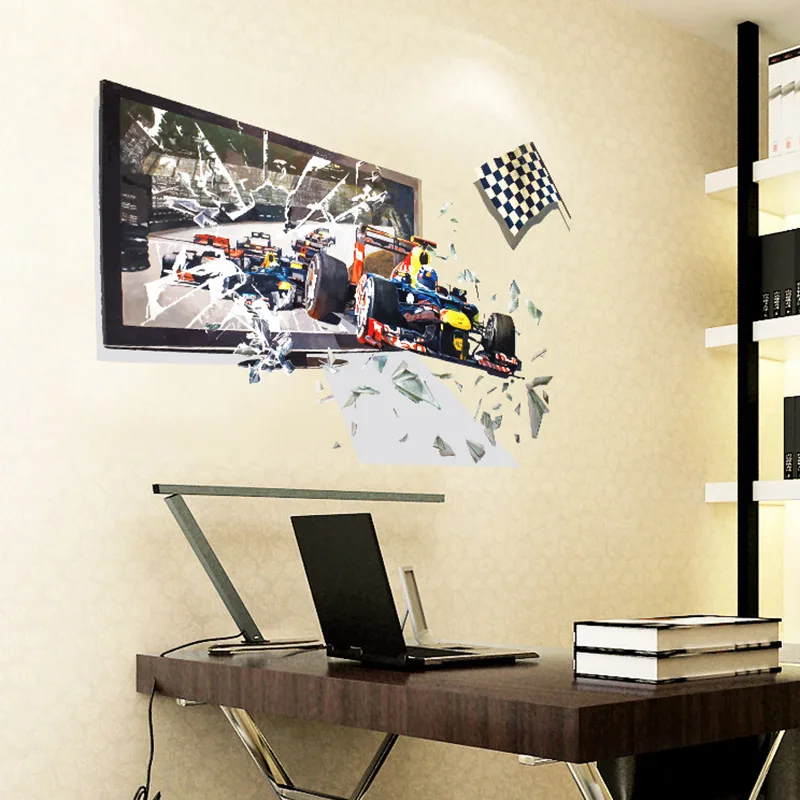 Мультяшный грузовик наклейка на стену инженерный автомобиль обои спальня