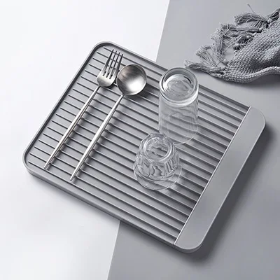 gray Креативный Многофункциональный кухонный контейнер для хранения сушка на подносе сковорода Противоскользящий дренажный лоток для воды с дренажным лотком, тарелка, чашка, фильтр для воды - Цвет: gray