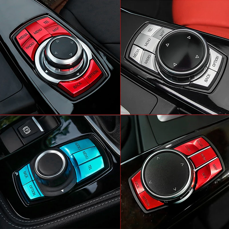 

Для BMW 1 2 3 4 5 6 7 серия X1 X3 X4 X5 X6 F10 F30 F15 F16 5 шт. центр iDrive из алюминиевого сплава, Мультимедийные кнопки, крышка, отделка