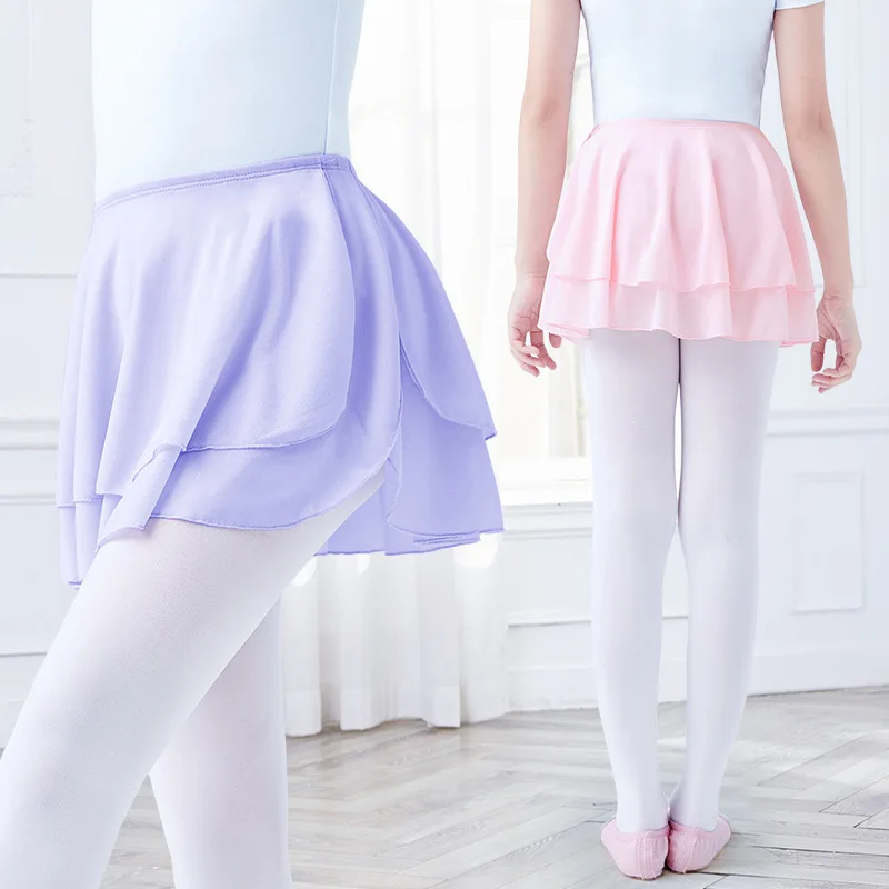 

MW шифоновая балетная танцевальная юбка для маленьких девочек фиолетовая/розовая