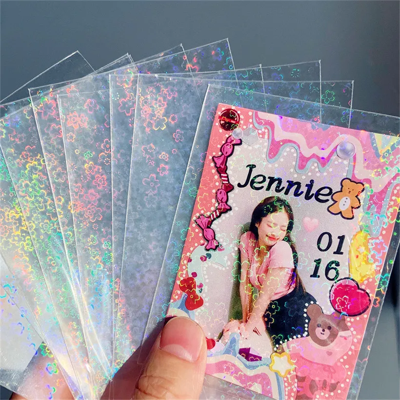 20pcs Kpop Postcard Protector Laser Binder Photo Album Sleeve For Women Men ID Credit Card Holder PVC Clear Business Bag | Багаж и сумки