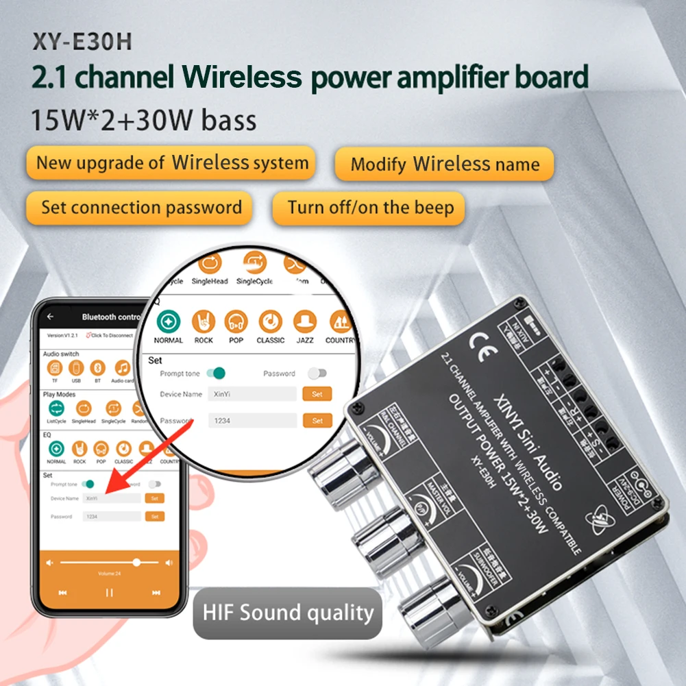 

Bluetooth-совместимая Плата усилителя мощности AUX XY-E30H 2X15W, сабвуфер, 2,1 каналов, стерео для домашнего кинотеатра, музыкальный модуль, аудио AM