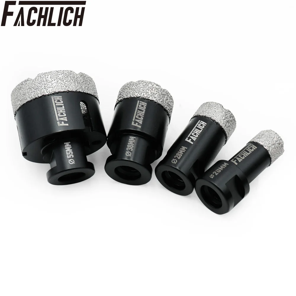 FACHLICH 4pcs/Set M14 Thread Diamond Porcelain Drilling Core Bits for Ceramic Tile Hole Saw Cutter  20/28/38/55MM