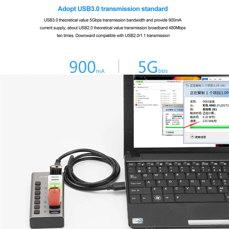 Usb-хаб 3 0 Высокоскоростной 7-портовый концентратор USB разветвитель вкл/выкл