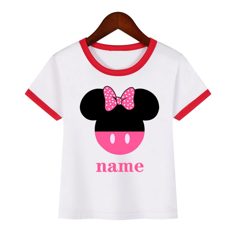 Футболка для мальчиков и девочек с персонализированным принтом мыши детские